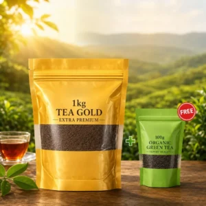 1KG Tea Gold Extra Premium + 100g Organic Green Tea Free - Sreemangal Tea Leaf